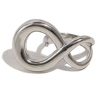 isolated silver-finish stainless steel infinity open ring