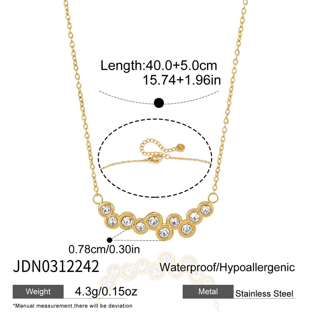Cluster necklace length and lobster clasp diagram