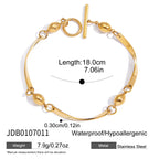 Curved-bar bracelet with toggle clasp