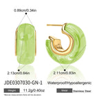 Light green faceted resin hoop dimensions and open profile