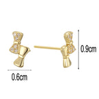 asymmetric bow studs with 9 by 6 mm measurements
