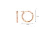 rose gold plated round hoop earrings in 20 mm diameter
