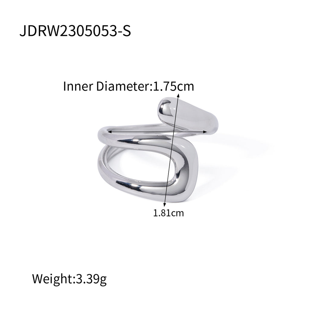 Polished loop open ring dimensions
