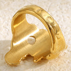 inner view of broad gold plated organic statement ring