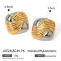 Two-Tone Textured Knot Stainless Steel Stud Earrings – product view 5