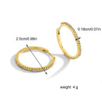 25 mm zirconia hoop earring dimensions and weight