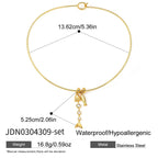 Stainless steel fish charm collar measurement image