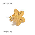 Five-petal flower ring with face dimensions