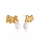 Stainless steel cluster tops with white pearl drops