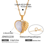 Winged heart stainless steel necklace length and pendant dimensions