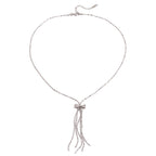 Wholesale Silver-Finish Stainless Steel Tassel Necklace Collection - design detail