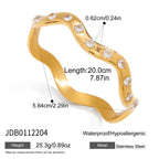 Clear accent wave bangle with dimensions