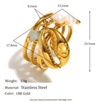 stainless steel pearl charm ring with measurements and listed weight