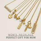 Mama motif stainless steel necklace collection with heart and letter charms