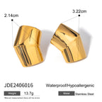 Folded Sculptural Stainless Steel Stud Earrings in Two Finishes variant reference