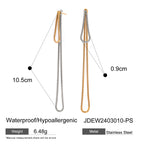 Stainless Steel Tassel Drop Earrings in Mixed Finishes size and proportion reference