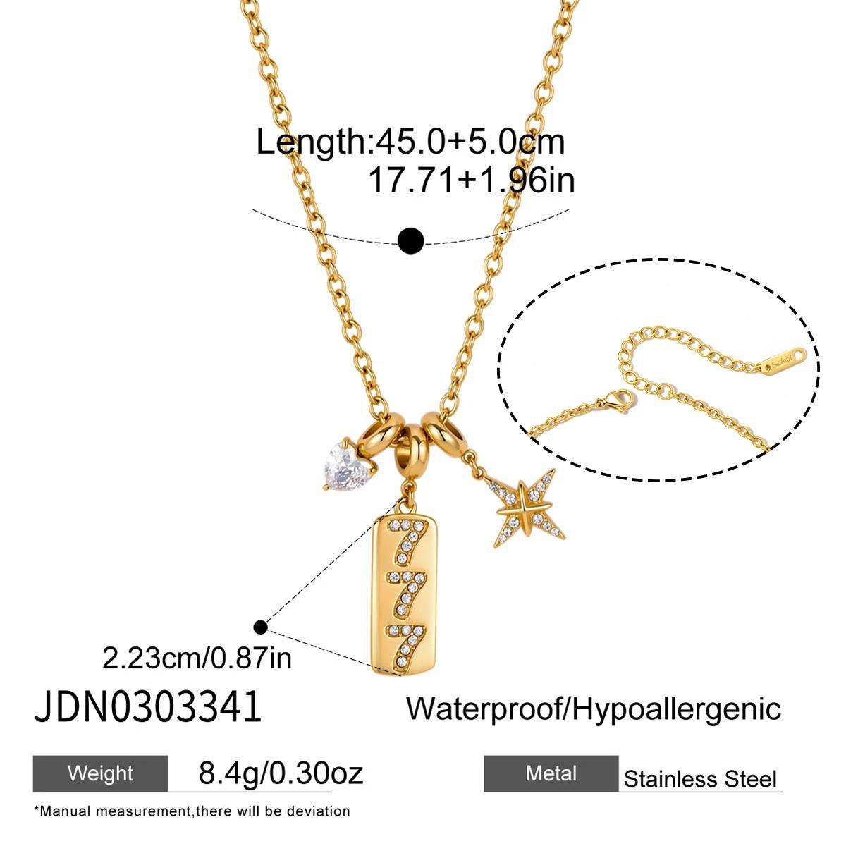 Family charm necklace with mother, heart and star details