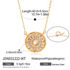 Pale inlay sun pendant with dimension guide