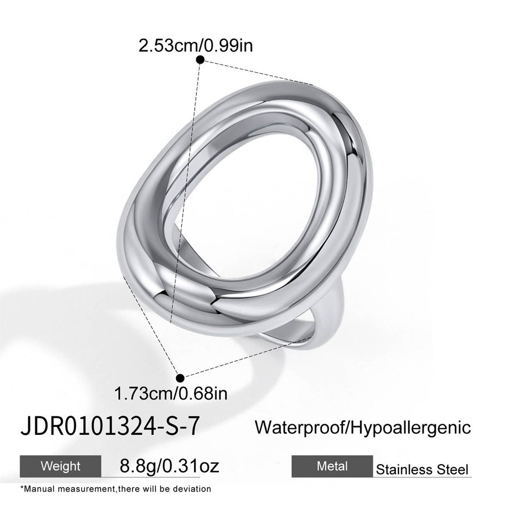 Steel color oval ring measurement diagram