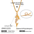 Mermaid necklace size image showing a 42 cm chain plus 5 cm extension and 40.1 mm pendant