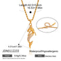 Mermaid necklace size image showing a 42 cm chain plus 5 cm extension and 40.1 mm pendant