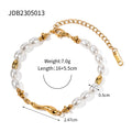 white bead sculptural bracelet with 16 cm length and 5.5 cm extension shown