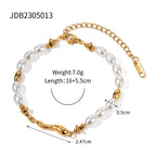 white bead sculptural bracelet with 16 cm length and 5.5 cm extension shown