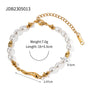 white bead sculptural bracelet with 16 cm length and 5.5 cm extension shown