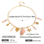 Shell charm necklace length diagram