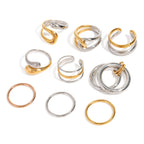 Two-Tone Sculptural Stainless Steel Ring Collection — wholesale view 4