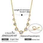 Clear-stone graduated bezel necklace dimensions