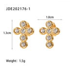 Clear accent cross studs with 1.3 by 1.0 cm size diagram