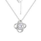 isolated silver-finish brass orbit pendant necklace