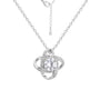 isolated silver-finish brass orbit pendant necklace