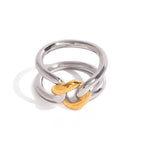 Isolated stainless steel double-band ring