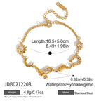 Gold-tone celestial charm bracelet with extension chain