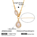 Necklace length and pear pendant dimensions