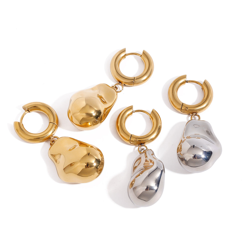Gold-Tone Stainless Steel Statement Drop Earring Collection — alternate angle