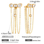 Horizontal geometric stud with long chain loops
