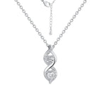 isolated silver-finish brass double twist pendant necklace