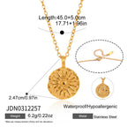 Sunburst necklace with pendant and chain dimensions