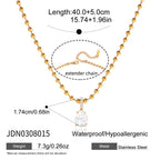 Pear-drop bead chain necklace measurements