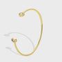 gold plated double oval stone open cuff bracelet