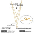 Stainless steel layered pendant necklace clasp and measurement diagram