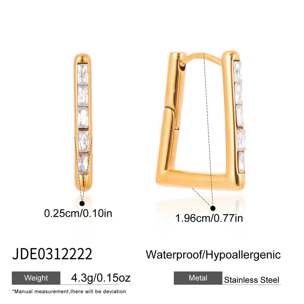 Rectangular stone trapezoid hoops with dimensions