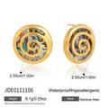 Spiral abalone studs with dimensions