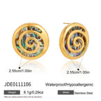 Spiral abalone studs with dimensions