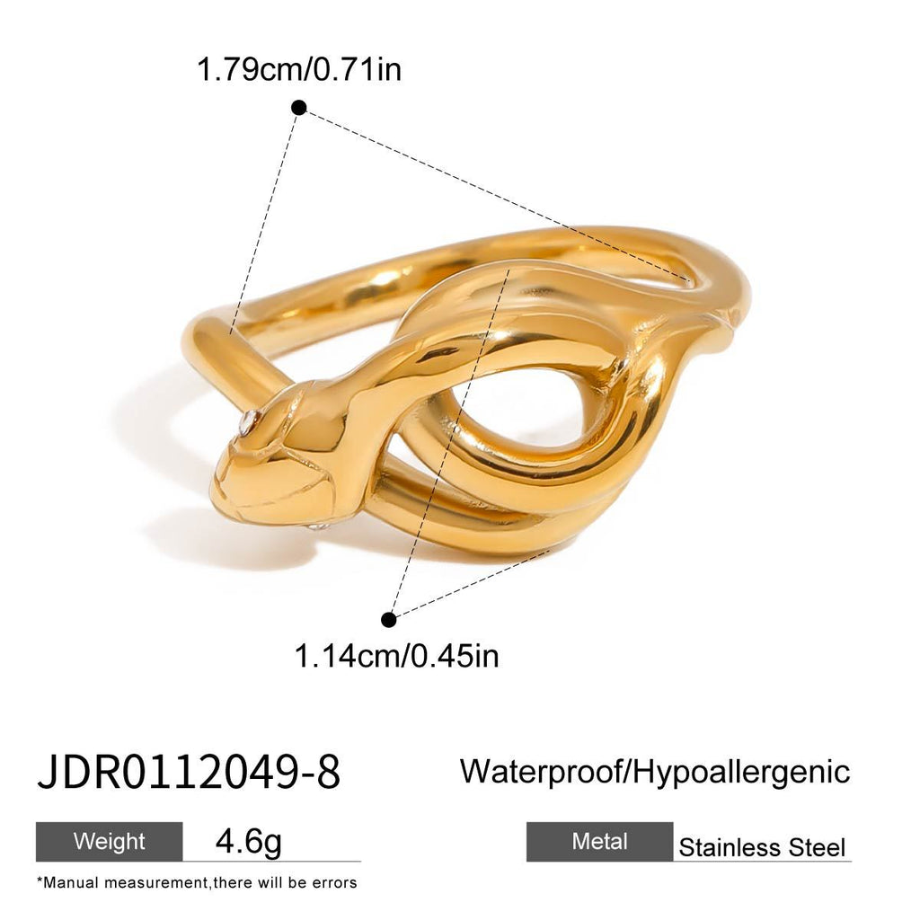 Wholesale Gold-Tone Stainless Steel Green Accent Open Ring Collection - front view