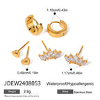 Stainless Steel Heart Earring Collection in Mixed Finishes additional style reference