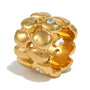 gold plated pebble band ring with organic overlapping forms